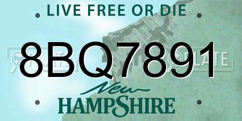 8BQ7891 New Hampshire License Plate