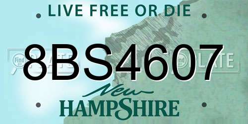 8BS4607 New Hampshire License Plate
