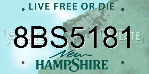 8BS5181 New Hampshire License Plate