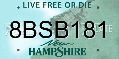 8BSB181 New Hampshire License Plate