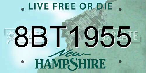 8BT1955 New Hampshire License Plate