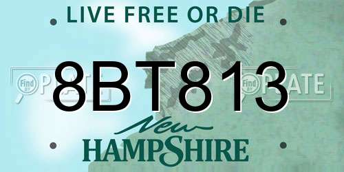 8BT813 New Hampshire License Plate