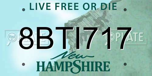 8BTI717 New Hampshire License Plate