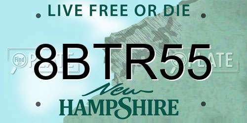 8BTR55 New Hampshire License Plate