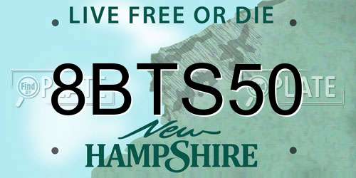 8BTS50 New Hampshire License Plate