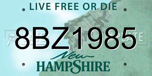 8BZ1985 New Hampshire License Plate