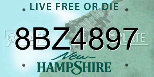 8BZ4897 New Hampshire License Plate