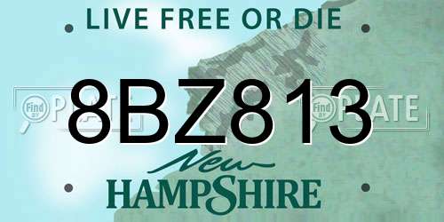 8BZ813 New Hampshire License Plate
