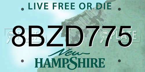 8BZD775 New Hampshire License Plate