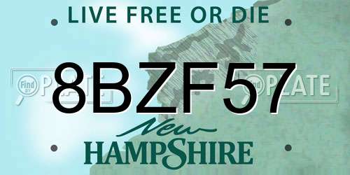 8BZF57 New Hampshire License Plate