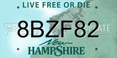 8BZF82 New Hampshire License Plate