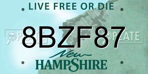 8BZF87 New Hampshire License Plate
