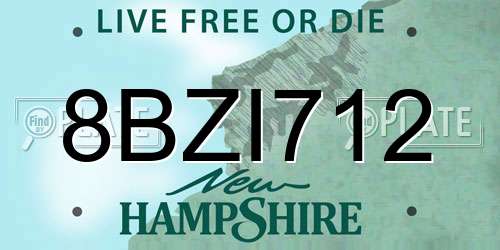 8BZI712 New Hampshire License Plate