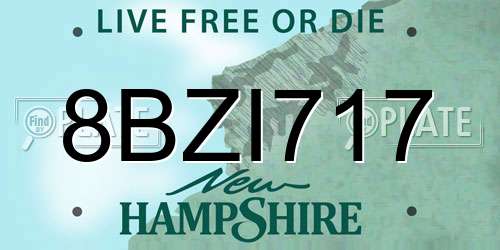8BZI717 New Hampshire License Plate