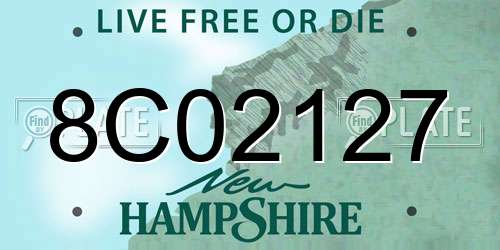 8C02127 New Hampshire License Plate