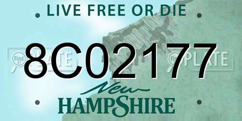8C02177 New Hampshire License Plate