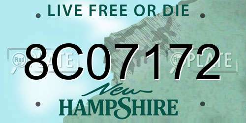 8C07172 New Hampshire License Plate