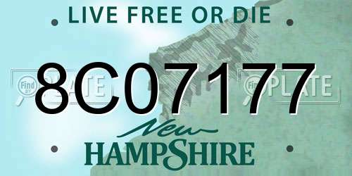 8C07177 New Hampshire License Plate