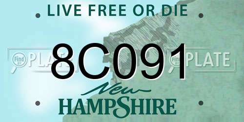 8C091 New Hampshire License Plate