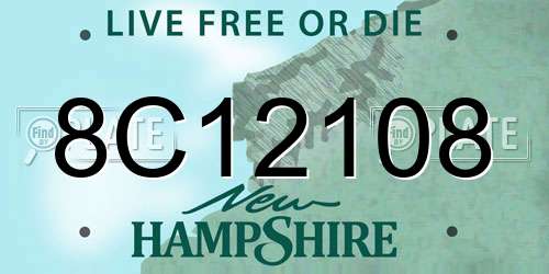 8C12108 New Hampshire License Plate