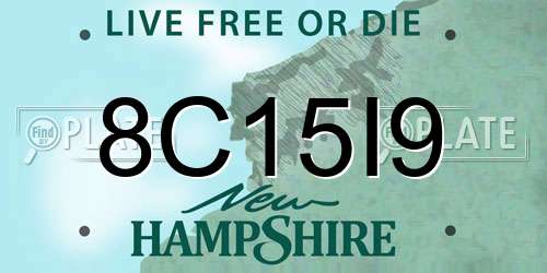 8C15I9 New Hampshire License Plate