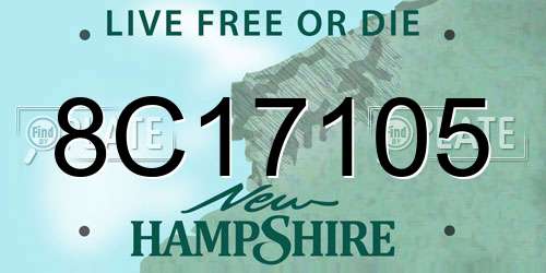 8C17105 New Hampshire License Plate