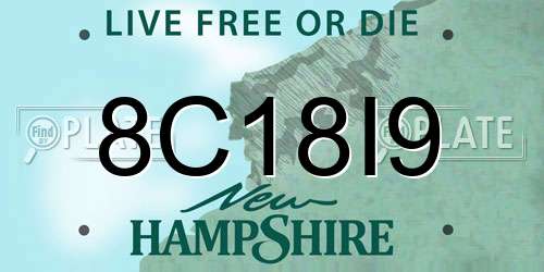 8C18I9 New Hampshire License Plate