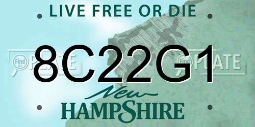 8C22G1 New Hampshire License Plate