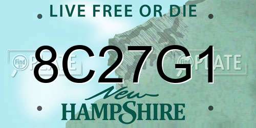 8C27G1 New Hampshire License Plate