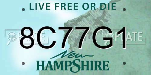 8C77G1 New Hampshire License Plate