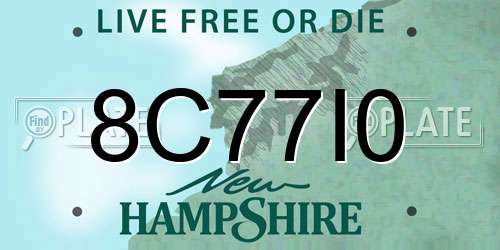 8C77I0 New Hampshire License Plate