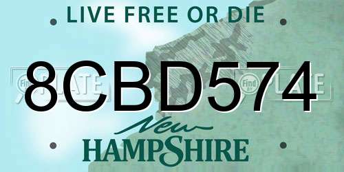8CBD574 New Hampshire License Plate