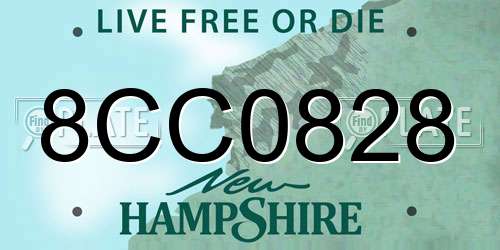 8CC0828 New Hampshire License Plate