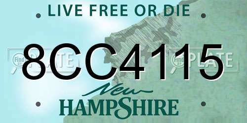 8CC4115 New Hampshire License Plate