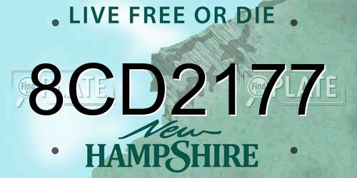 8CD2177 New Hampshire License Plate