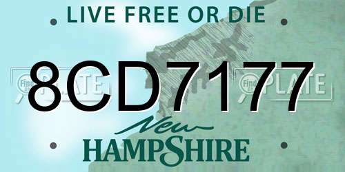 8CD7177 New Hampshire License Plate