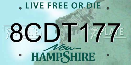 8CDT177 New Hampshire License Plate