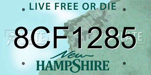 8CF1285 New Hampshire License Plate