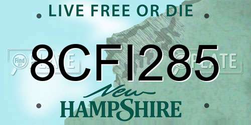 8CFI285 New Hampshire License Plate