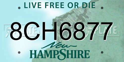 8CH6877 New Hampshire License Plate