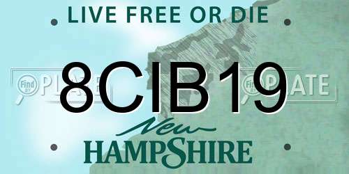 8CIB19 New Hampshire License Plate