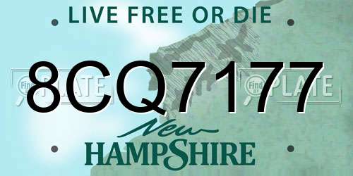 8CQ7177 New Hampshire License Plate