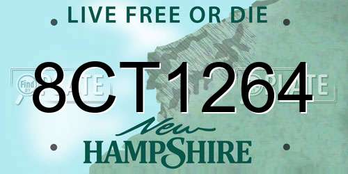 8CT1264 New Hampshire License Plate