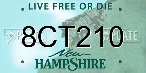 8CT210 New Hampshire License Plate