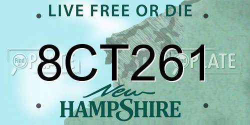 8CT261 New Hampshire License Plate