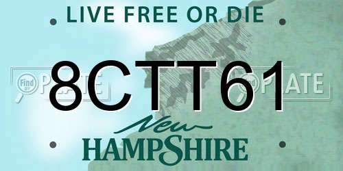 8CTT61 New Hampshire License Plate