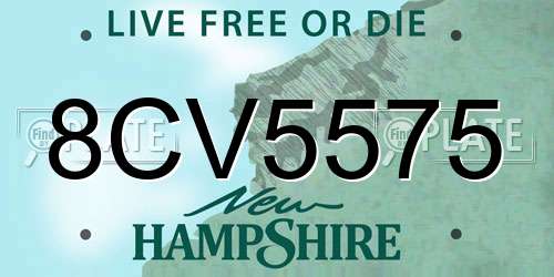 8CV5575 New Hampshire License Plate