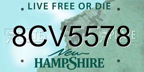 8CV5578 New Hampshire License Plate