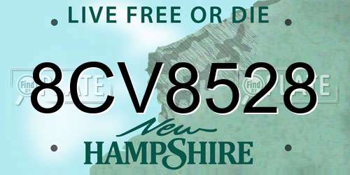 8CV8528 New Hampshire License Plate