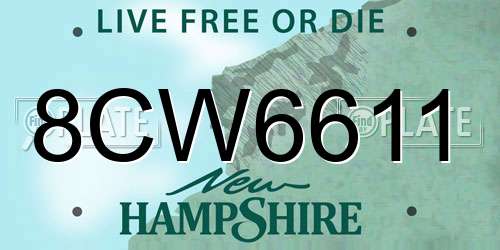8CW6611 New Hampshire License Plate